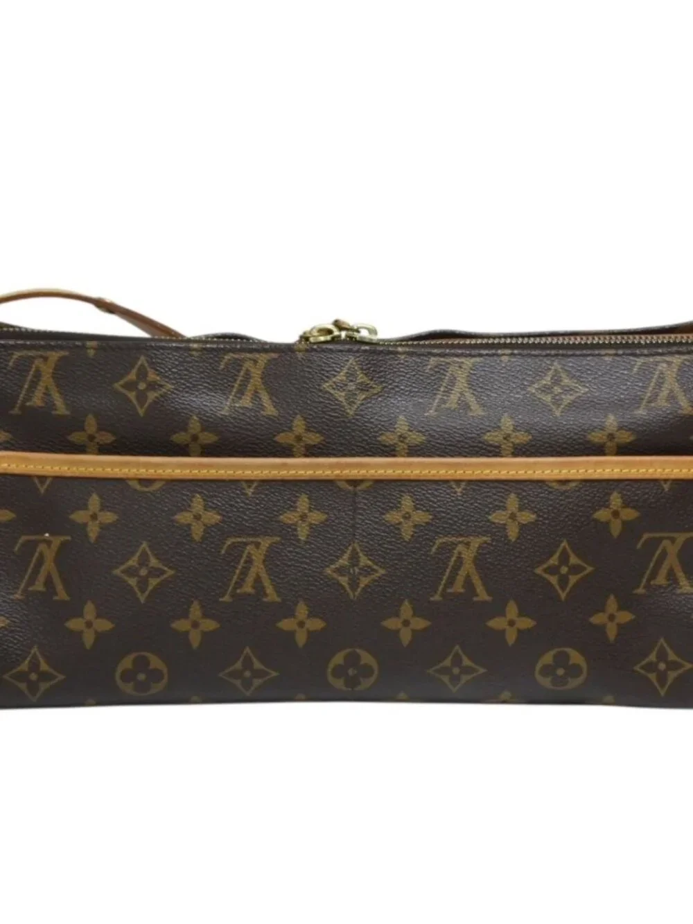 Louis Vuitton Popincourt Long Shoulder Bag Vachetta Leather Gold Brown